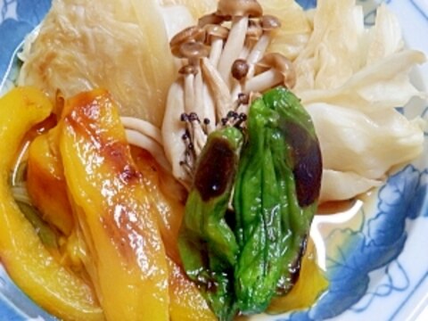 三色野菜の焼き浸し（キャベツ・パプリカ・シシトウ）